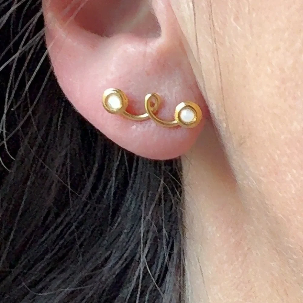 Opal Stud Earrings 14k Gold Vermeil Branch Studs October Birthstone